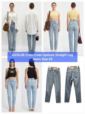 AGOLDE Criss Cross Upsized Straight Leg Jeans Size 23